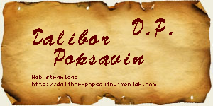 Dalibor Popsavin vizit kartica
